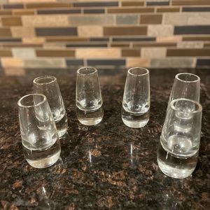 Set of six crystal cordial glasses